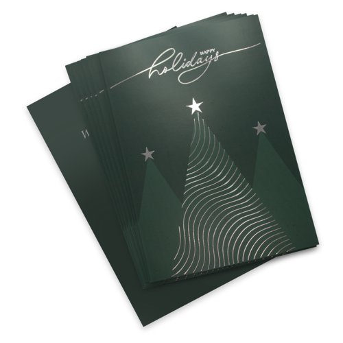 Christmas postcards with spot hot foil stamping, A6 7