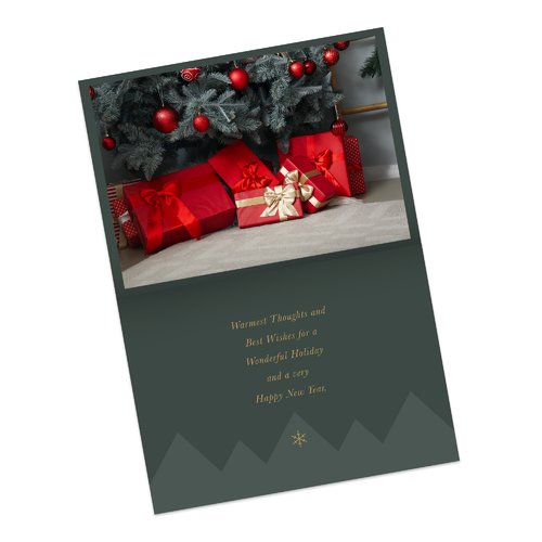 Folded Christmas cards with spot hot foil stamping, A6 landscape, long side creasing 2