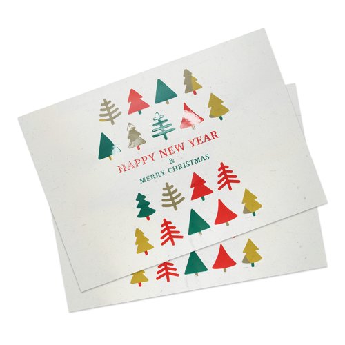 Folded Christmas cards with spot relief varnish, portrait, DL 3