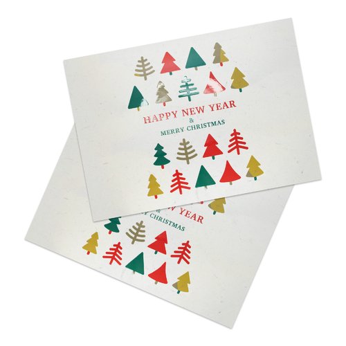 Folded Christmas cards with spot relief varnish, portrait, DL 4