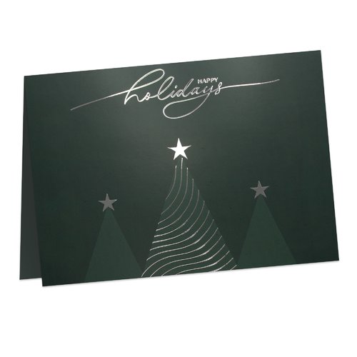 Folded Christmas cards with spot hot foil stamping, A6 landscape, long side creasing 5