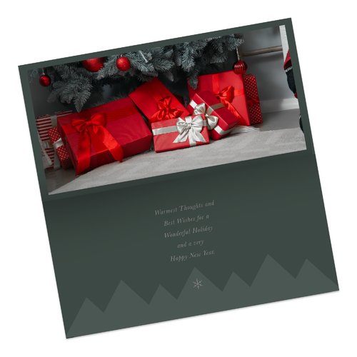 Folded Christmas cards with spot hot foil stamping, DL landscape, long side creasing 6