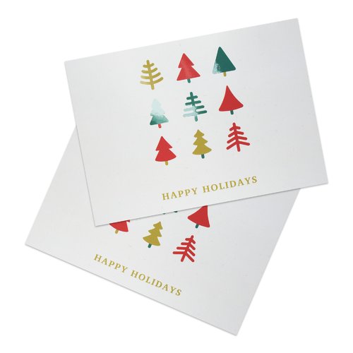 Folded Christmas cards with spot UV varnish, portrait, DL 4