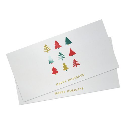 Folded Christmas cards with spot UV varnish, DL landscape, long side creasing 4