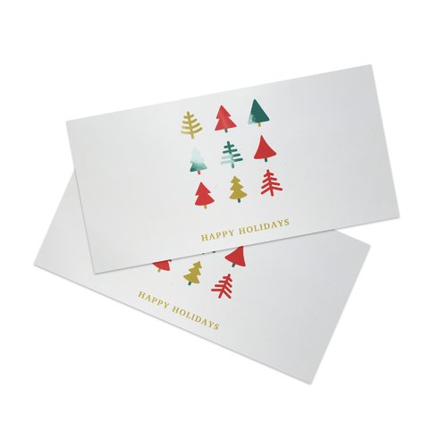 Folded Christmas cards with spot UV varnish, DL landscape, long side creasing 3