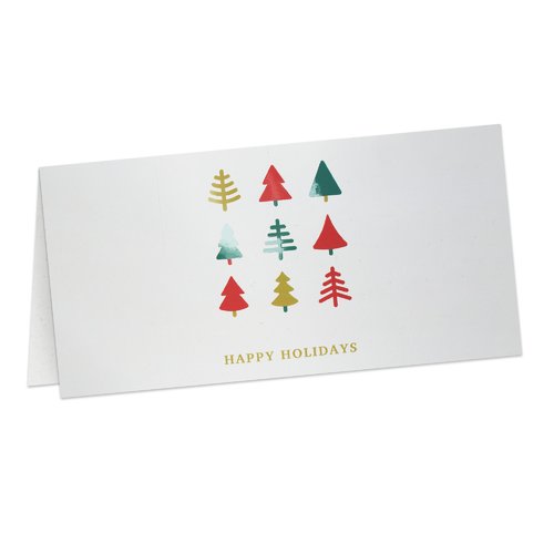 Folded Christmas cards with spot UV varnish, DL landscape, long side creasing 1