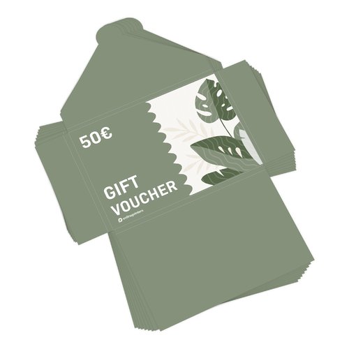 Gift card holder with tuck tab flap for DL, printed on one side 2